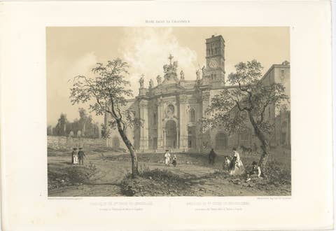 Basilica of Santa Croce in Gerusalemme, Rome – Benoist 1869 Lithograph