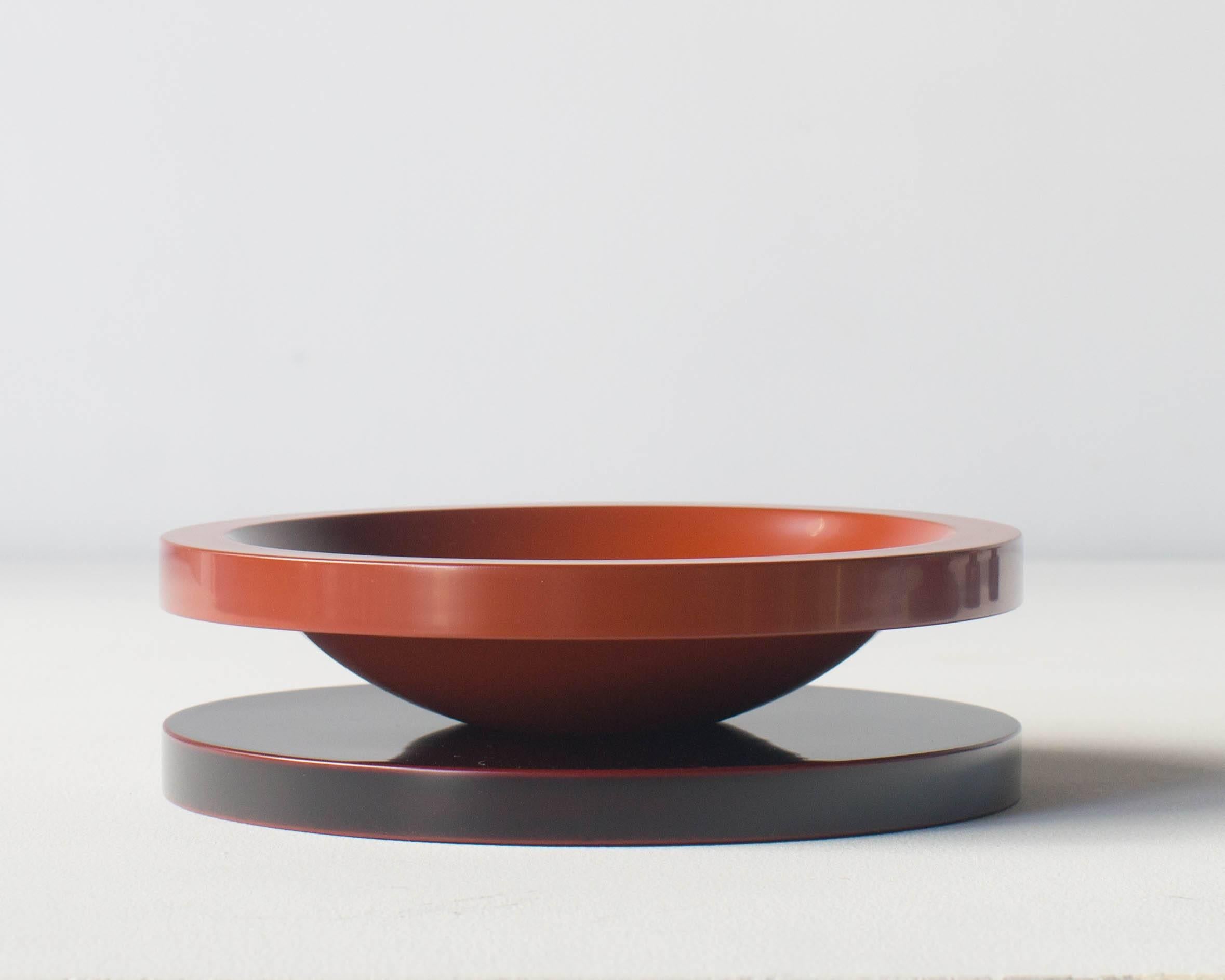 Painted Basilico Big Fruits Tray Ettore Sottsass Japanese Urushi Laquer Model