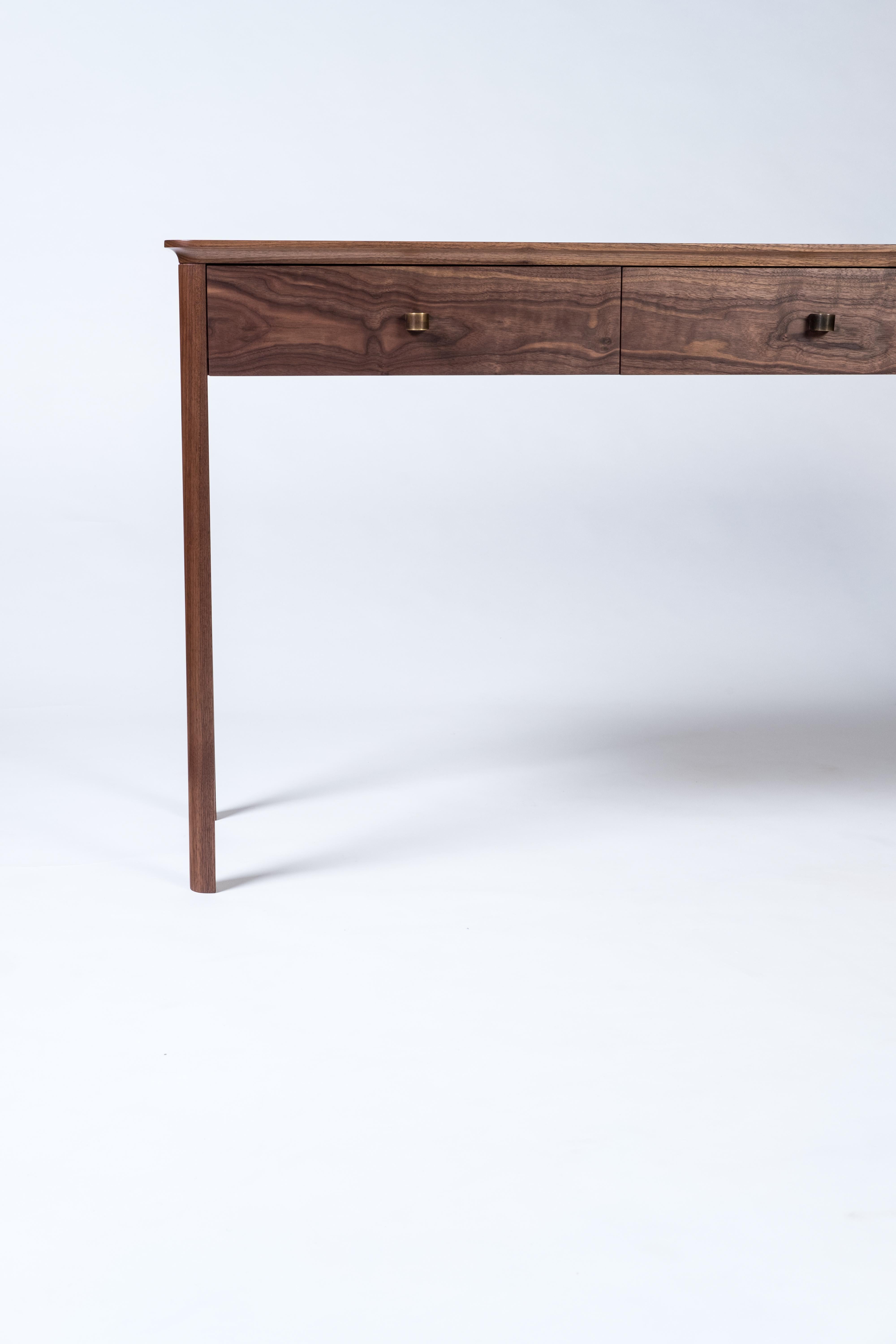 Basin Console Table in Walnut by Tretiak Works, Modern Contemporary Hall Sofa In New Condition For Sale In Portland, OR