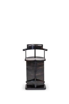 Basin Swivel Barstool- Blackened Walnut