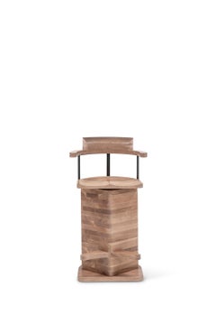 Basin Swivel Barstool- Cerused Oak