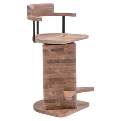 Basin Swivel Barstool- Cerused Oak
