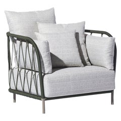 Sillón de Exterior Contemporáneo, Aluminio con Cuerda Náutica Bask