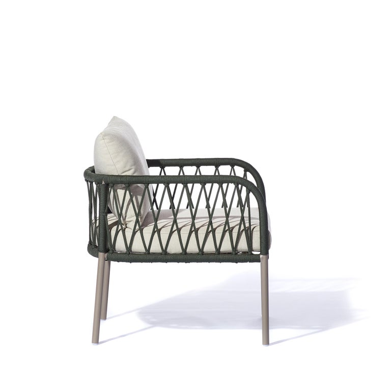 Bask Brazilian Contemporary Outdoor Metal Compacted Armchair by Lattoog
