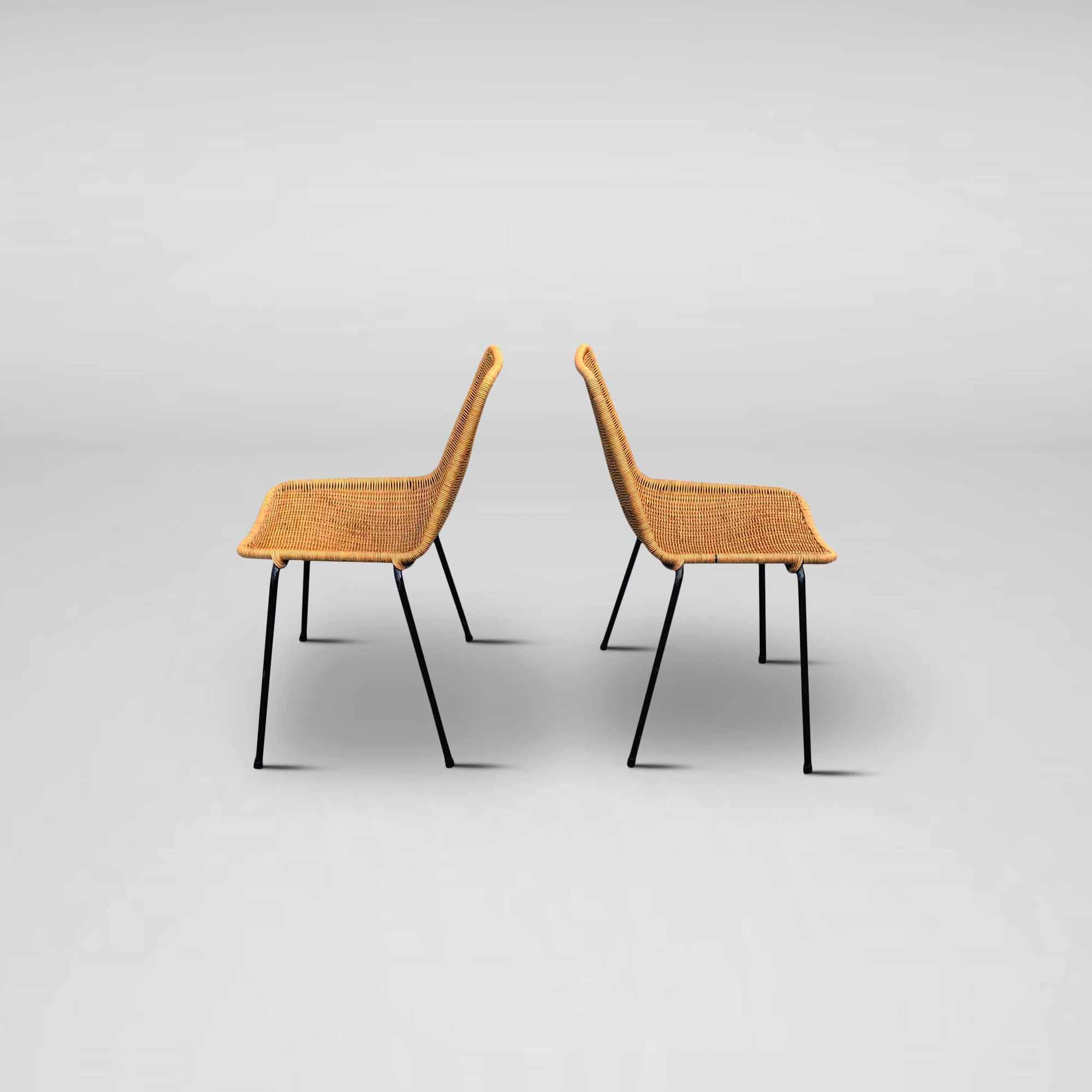 Mid-Century Modern Basket Chairs by Gian Franco Legler, set of 2