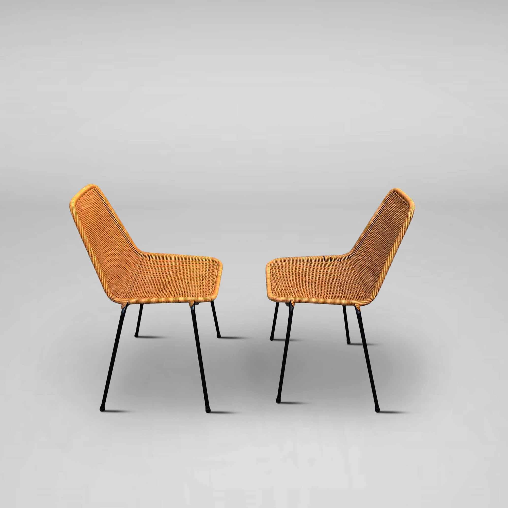Italian Basket Chairs by Gian Franco Legler, set of 2