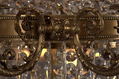 Basket Chandelier bronze in antique Biedermeier Style brass