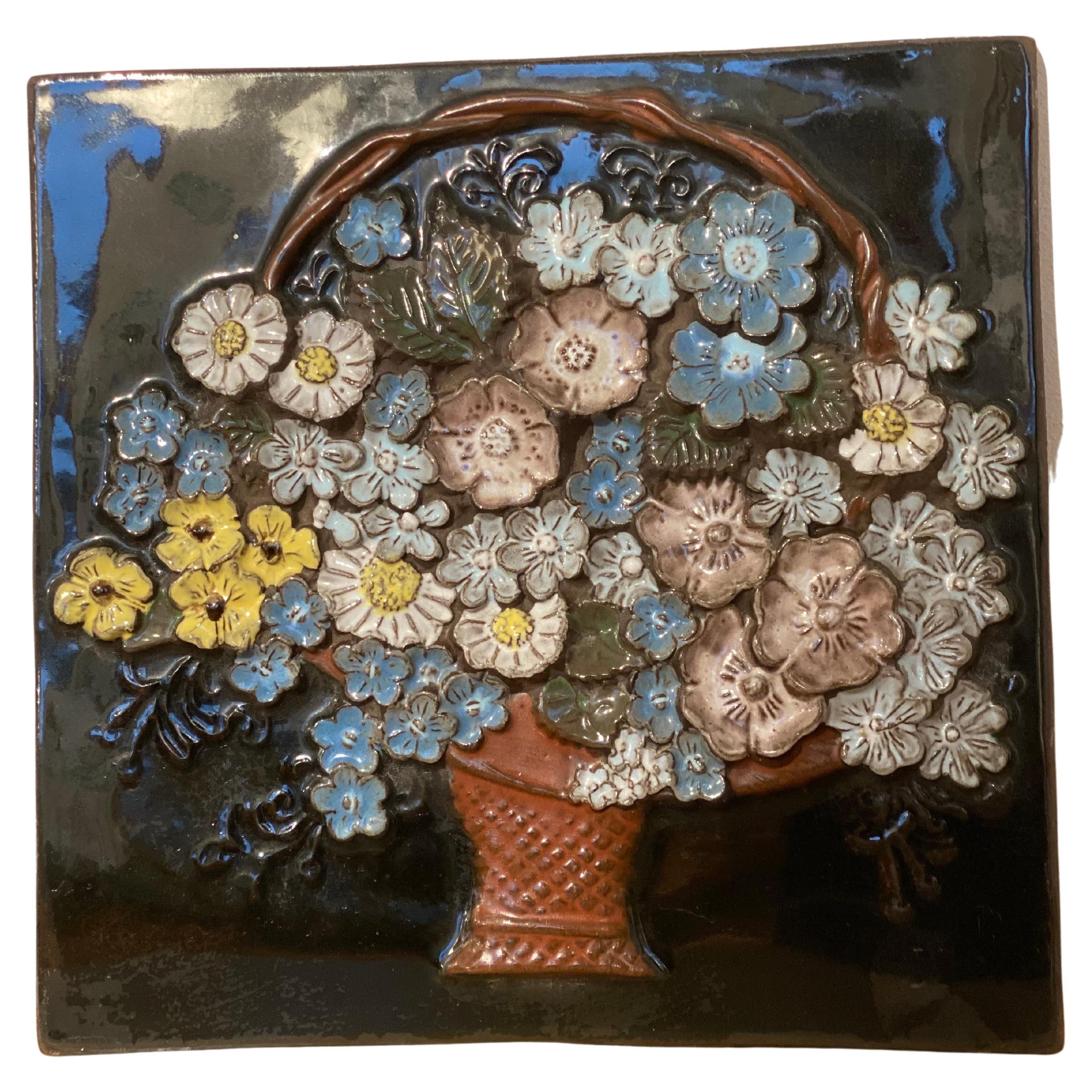 Suédois Panier à fleurs en carreaux conçu par Aimo Nietosvuori pour JIE Gantofta en vente