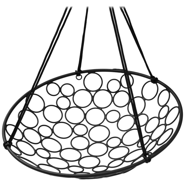 Basket Hanging Swing Chair Modern Steel 21st Century Circle in/Outdoor