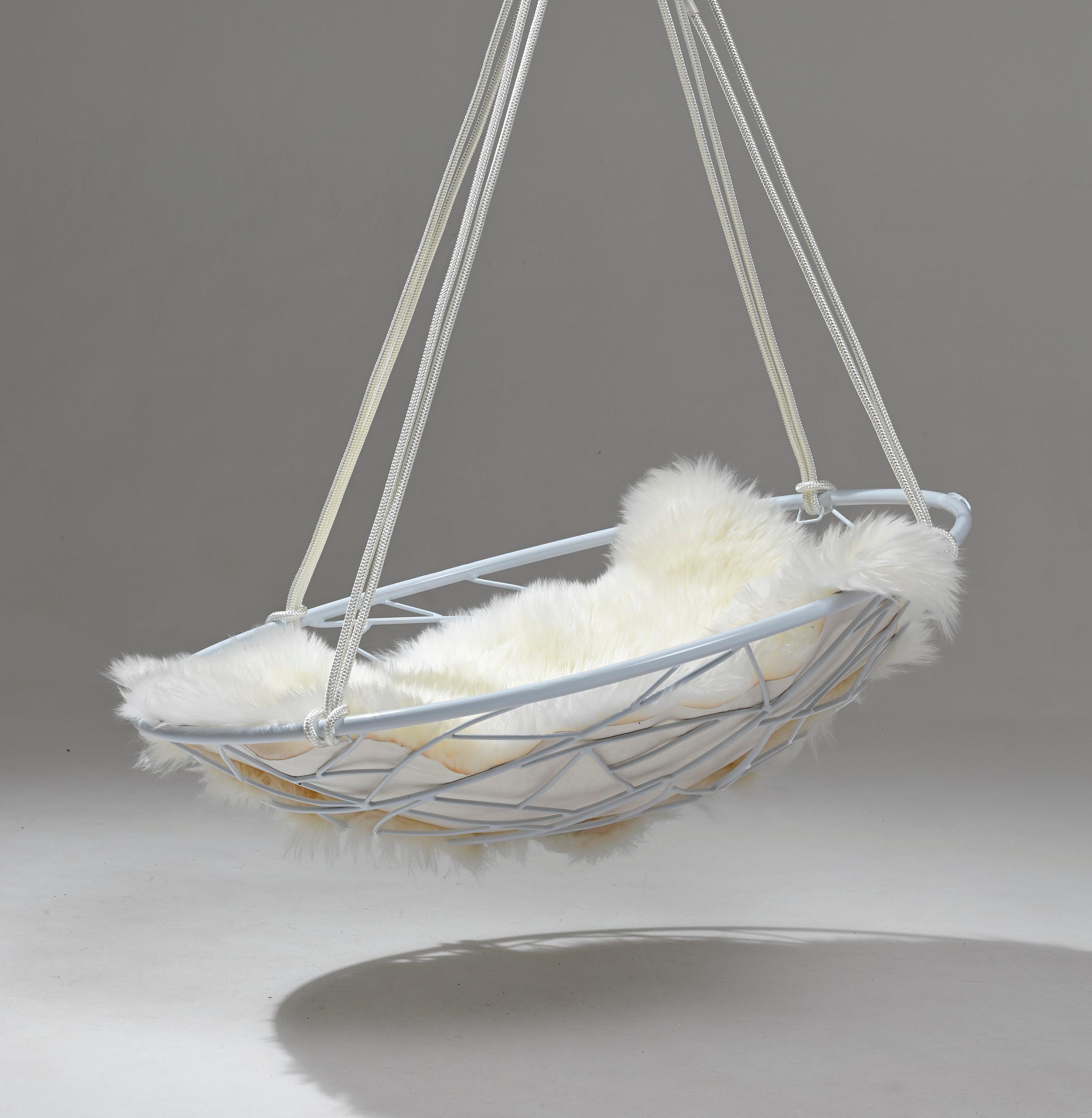 Modern Steel Basket Hanging Swing Chair For Sale 2