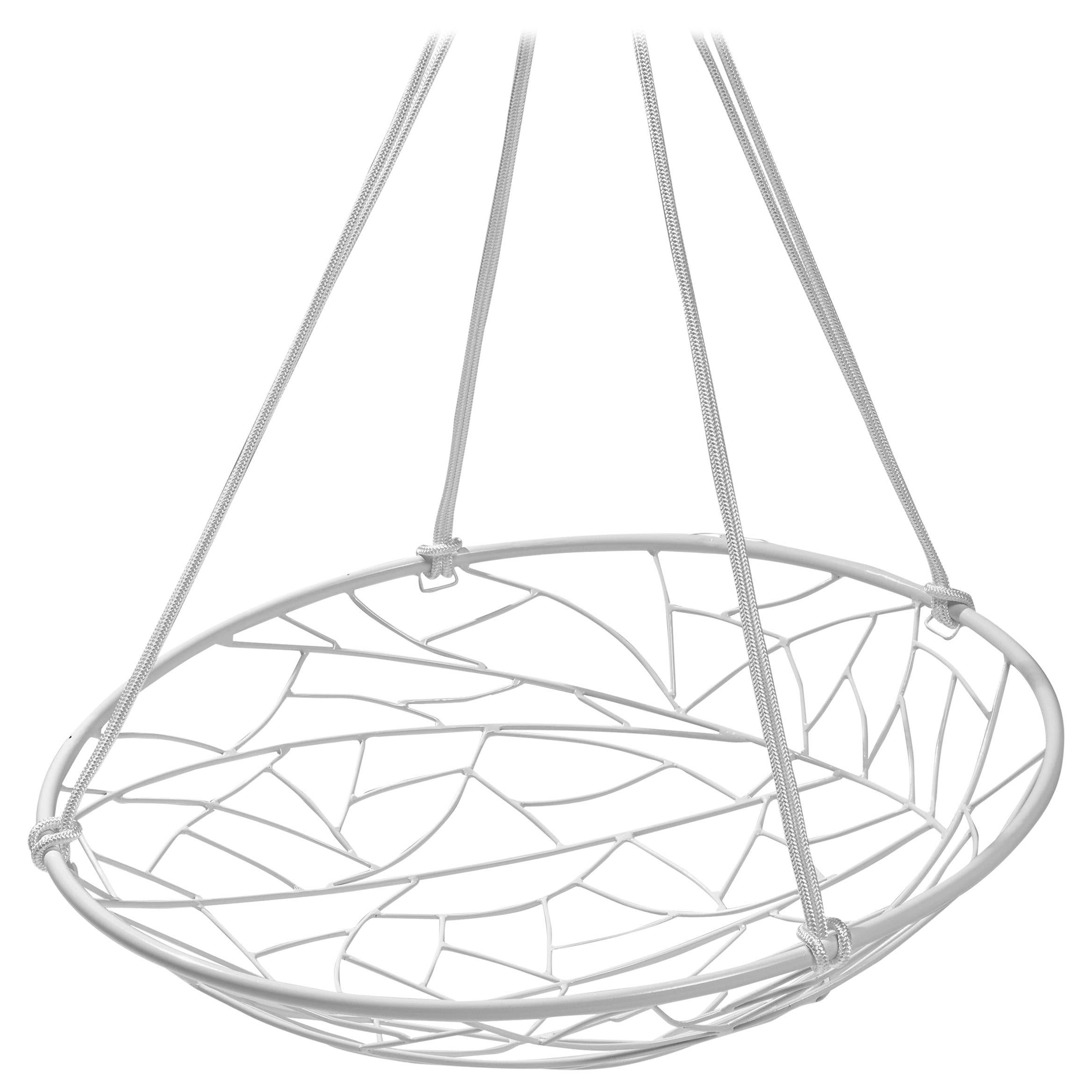 Panier Balançoire Chaise moderne en acier Brindille en/Extérieur Blanc en vente