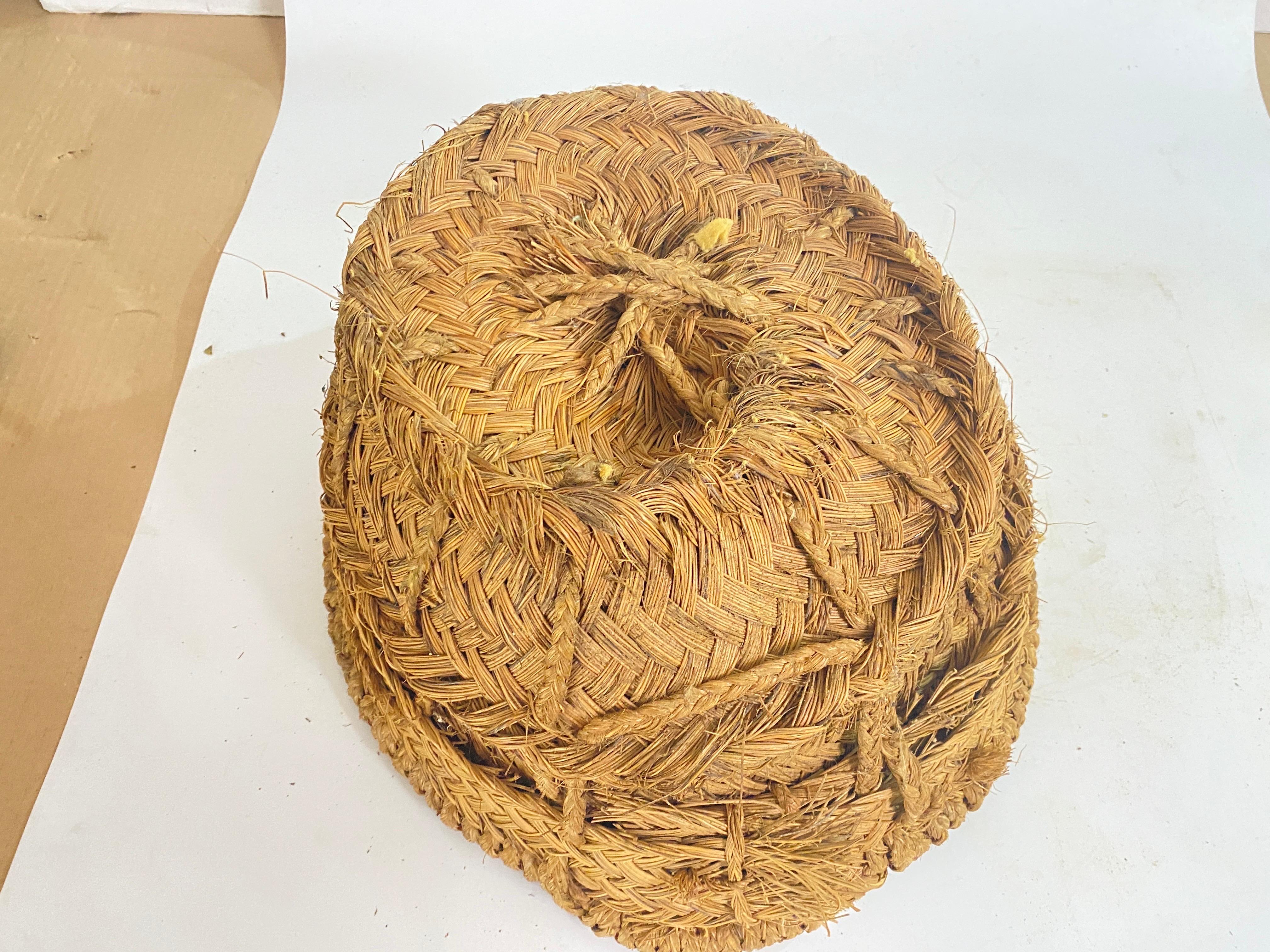  Basket in Rattan Rond Form Italy, Brown Color 1970 For Sale 5