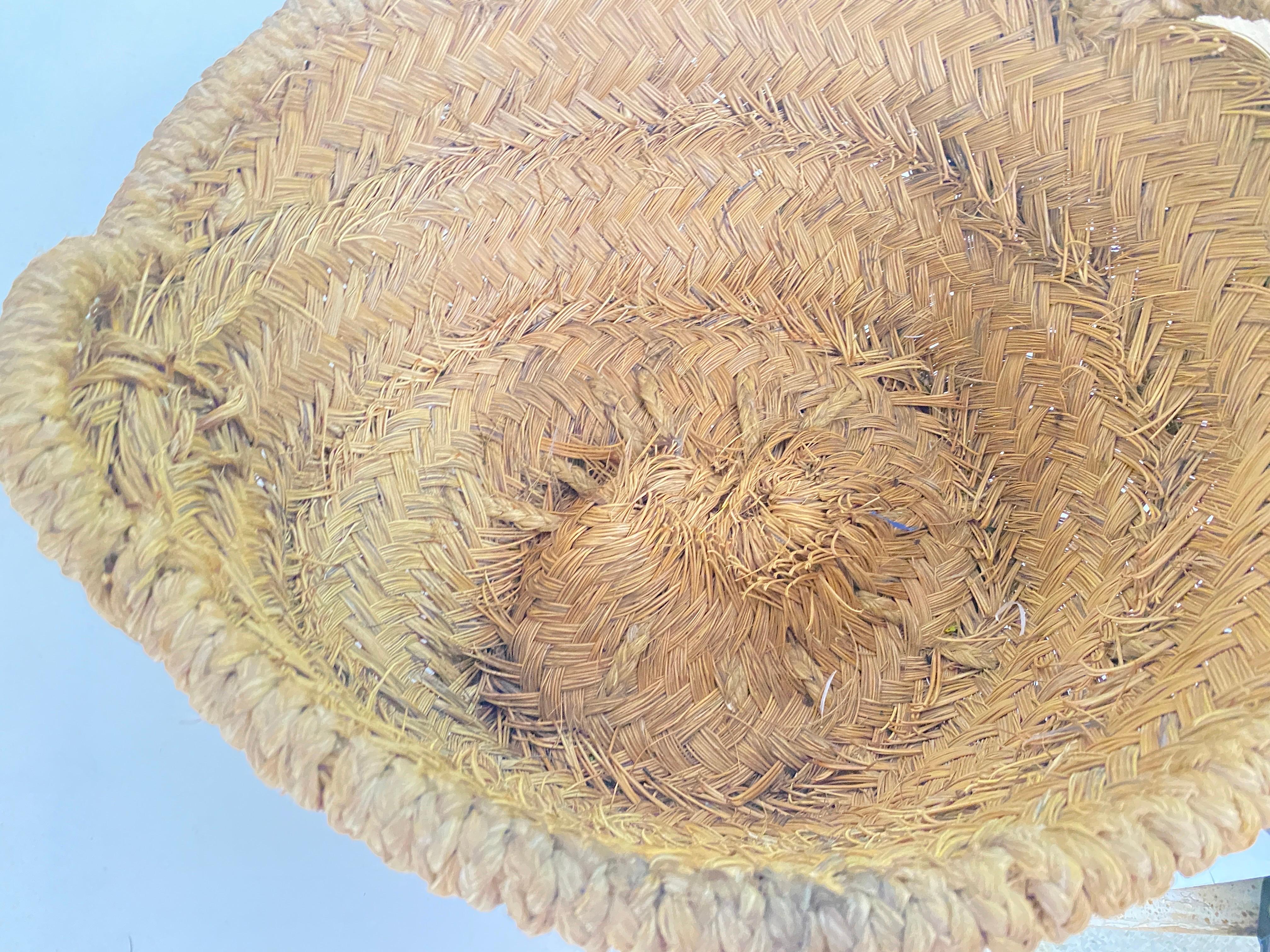  Basket in Rattan Rond Form Italy, Brown Color 1970 For Sale 3