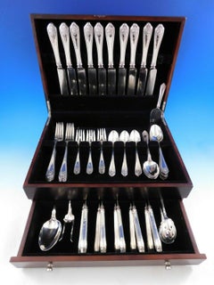 Basket of Flowers by D&H Sterling Silver Flatware Set Service 66 pieces Dinner