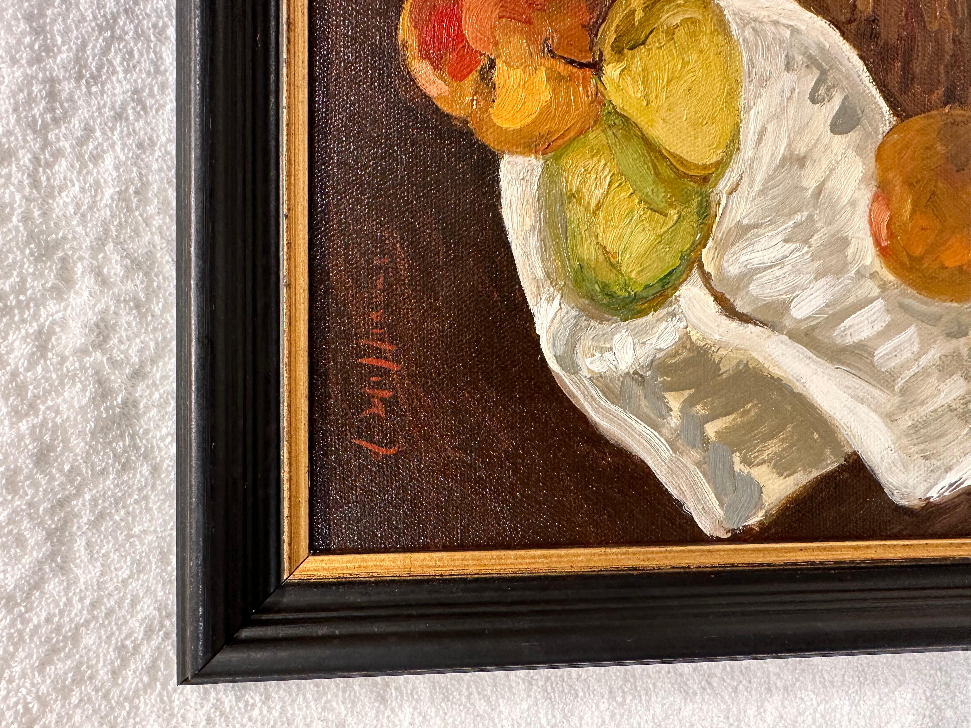 This stunning still life oil painting is a great way to add a bit of brightness to the walls of your kitchen or dining space. Fruit and vegetables have been a primary focus of some of the worlds most accomplished artists over the centuries as it