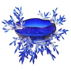 Vase en forme de panier bleu Marin par Emilie Lemardeley