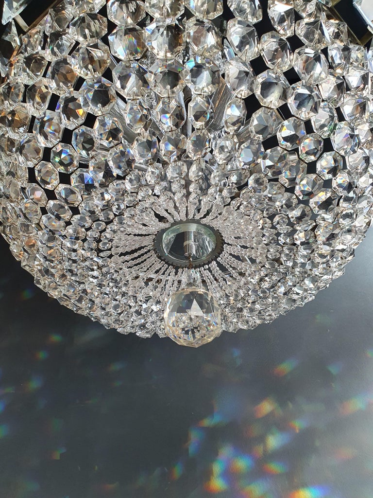 Korb Silber Moderne Art Deco Kronleuchter Kristall Lüster Deckenlampe Antik  im Angebot bei 1stDibs