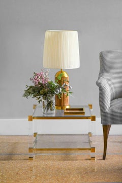 Basket tray in brass and briar