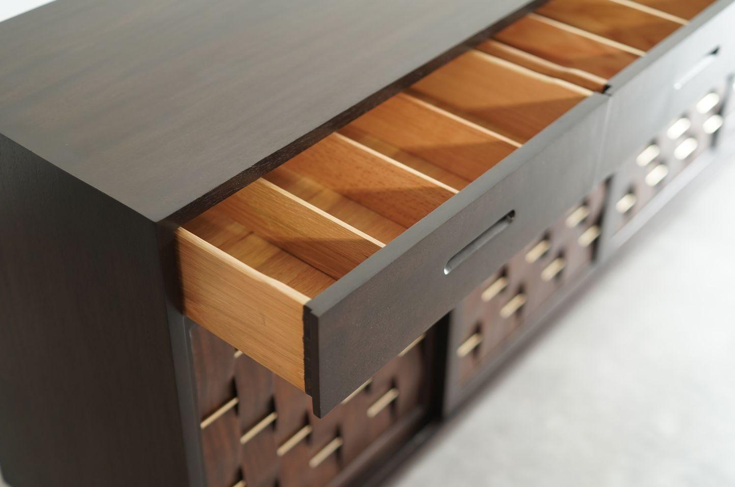 Basket Weave Credenza by Edward Wormley in Mahogany, C. 1960s For Sale 1