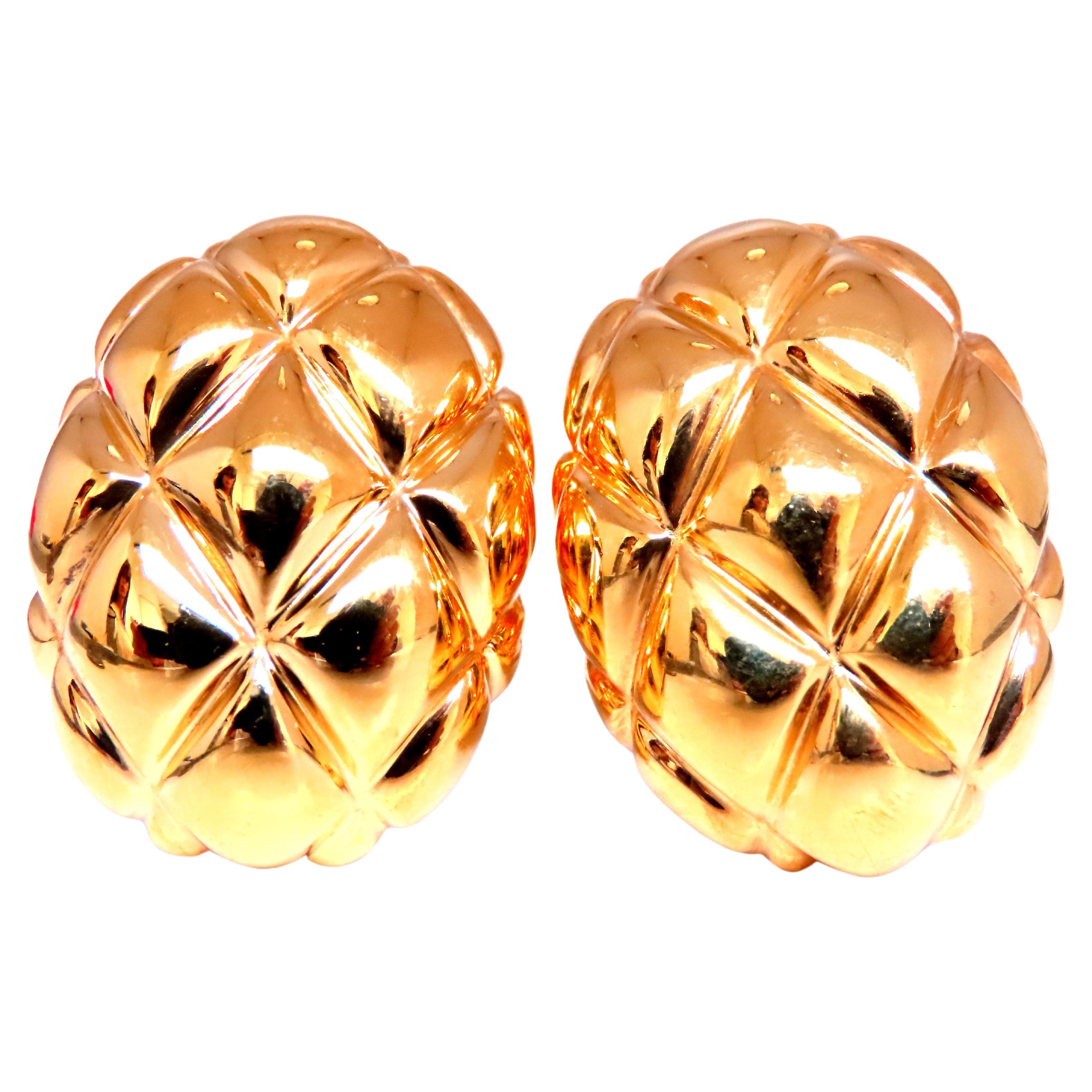 Pendientes de clip Omega en forma de cruz en tejido de cesto Tejido alargado Oro de 18 kt 12582 en venta