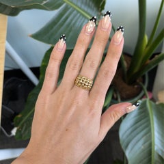 Basket-Weave Estate Ring in Solid 14K Gold – Woven Gold Ring