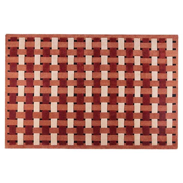 Basket Weave Rug Blood Orange For Sale at 1stDibs
