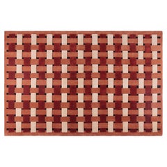 Basket Weave Blood Orange, Wool Rug Hand-Knotted