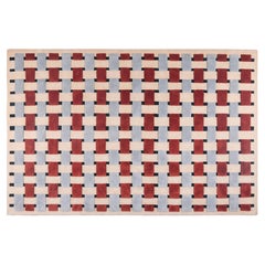 Basket Weave in Cherry, Hand-Knotted Wool Rug