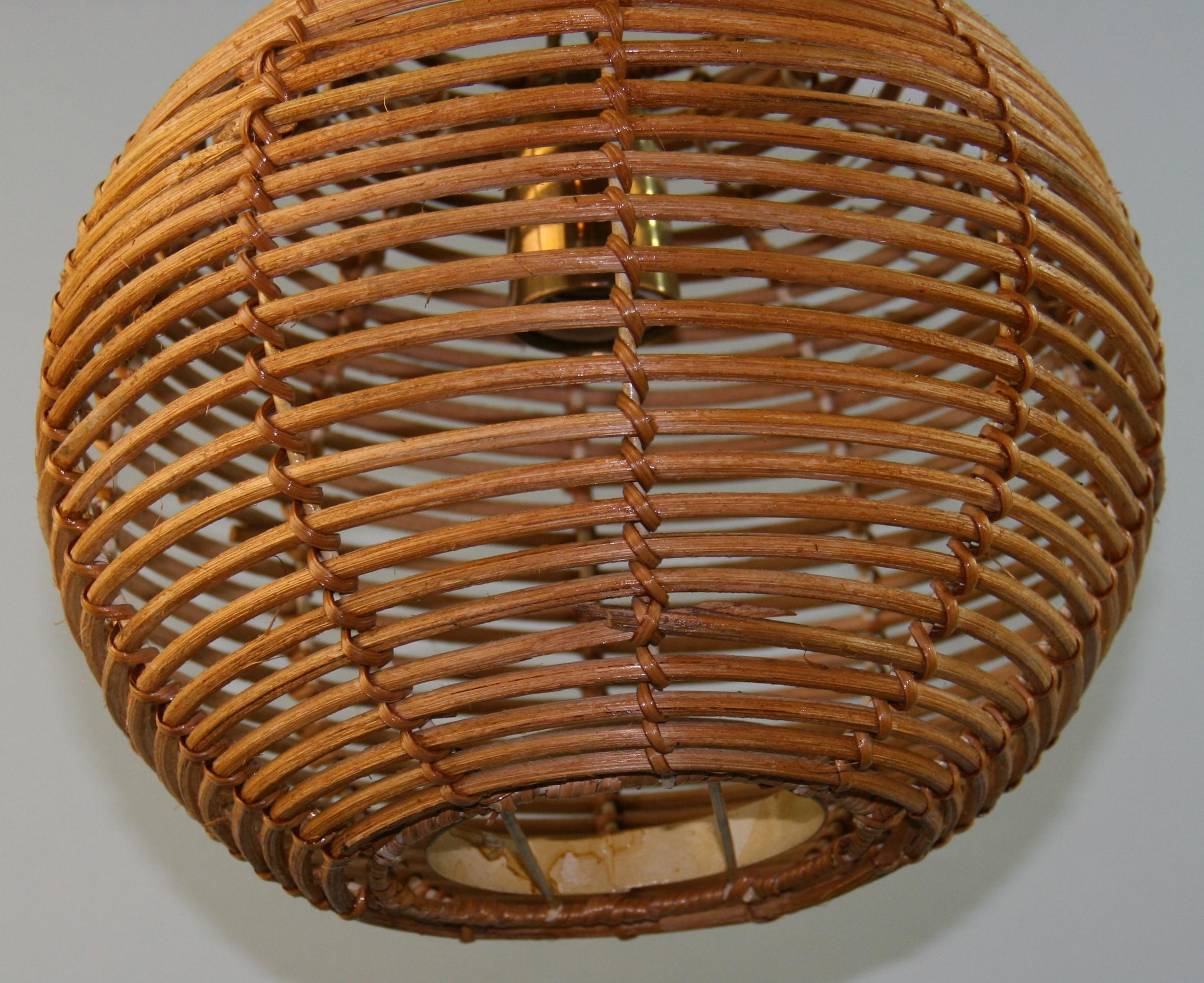 Scandinavian Rope and  Wicker Pendant Light For Sale 3