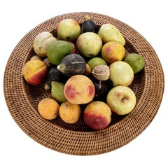 Basket with Collection of Stone Fruits and Nuts