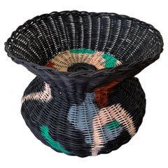 Basket Woven with Reed Reversible Bowl and Vase
