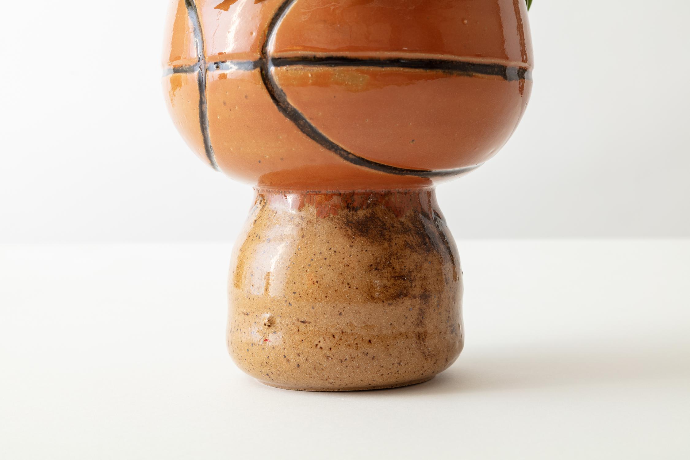 American Basketball Love Handmade Stoneware Planter Unique Edition