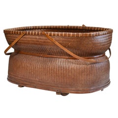 Basketry Bassinet / Woven Bamboo Baby Carrier, China