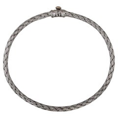 Bracciale Basketweave in oro bianco 18k 6,75" 2,8mm