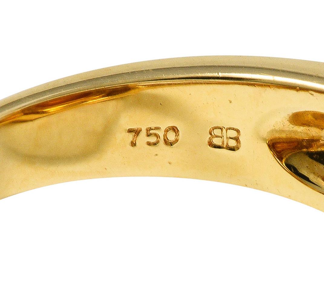 Women's or Men's Baskin Bros. 2.50 Carats Orange Sapphire Diamond 18 Karat Gold Gemstone Ring
