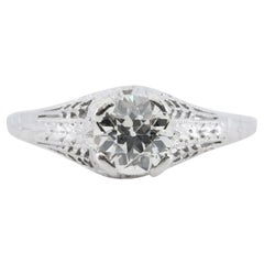 SALE! Baskin Bros. Art Deco 0.75ct Diamond Engagement Ring in Platinum