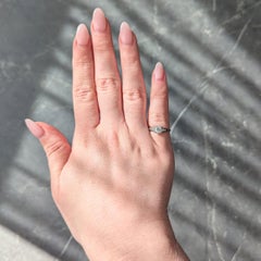 Baskin Bros. Anello di fidanzamento vintage in platino con diamante dal taglio europeo retrò