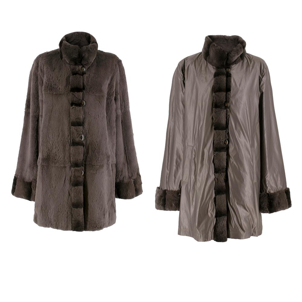 Basler Luxurious Reversible Waterproof Long Fur Coat SIZE 38 (French) In New Condition In London, GB