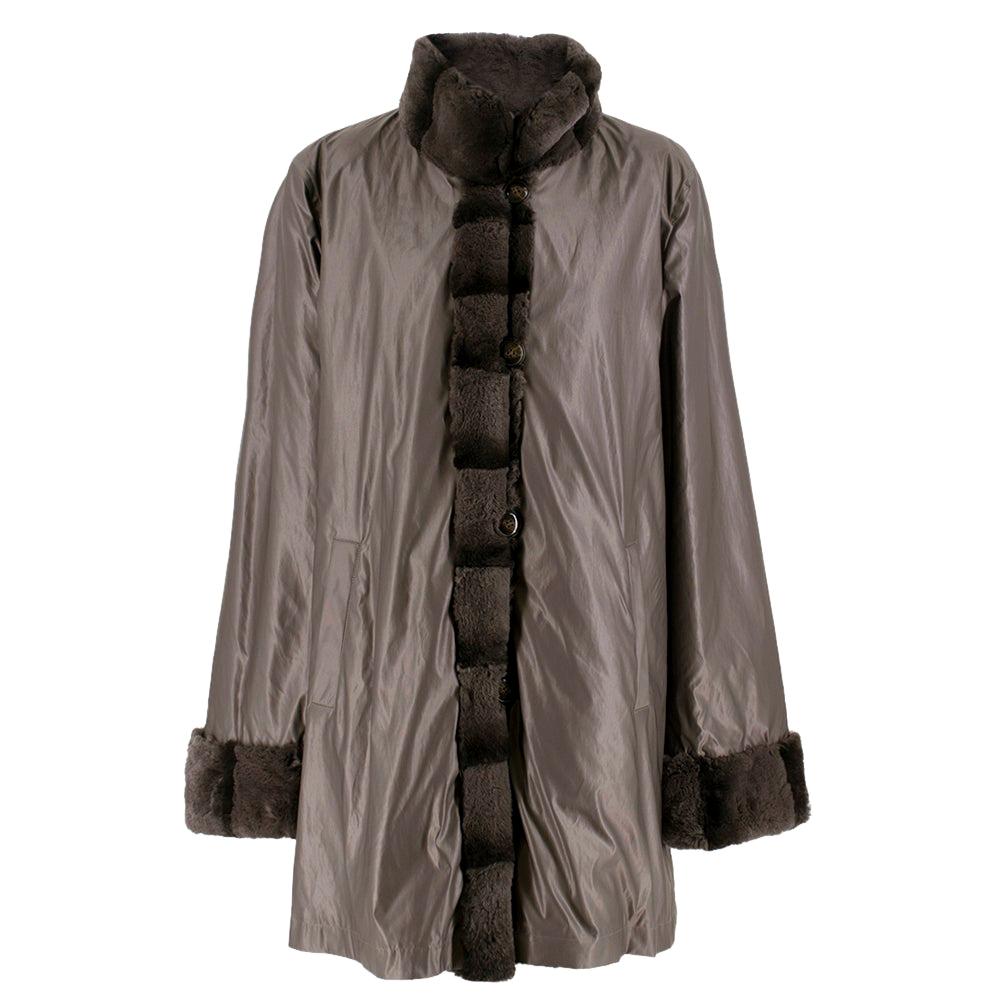 Basler Luxurious Reversible Waterproof Long Fur Coat SIZE 38 (French)