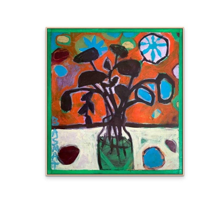 Basmat Levin Cobi Flowers Painting Print on Canvas For Sale at 1stDibs