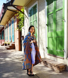 Basotho Heritage Blanket Scarf - Azure Spade