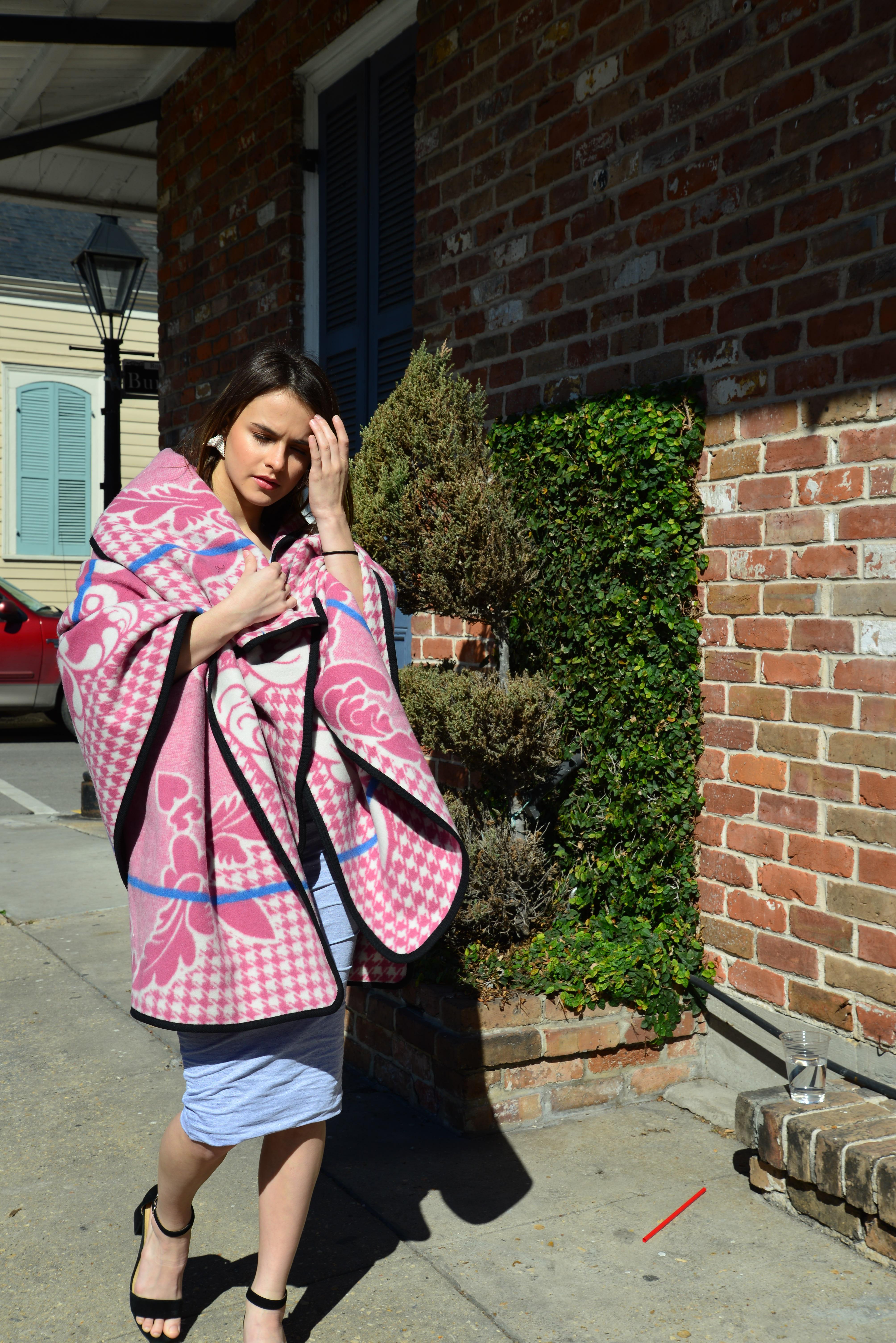 Basotho Heritage Blanket Scarf - Cherry Blossom Heart For Sale 1