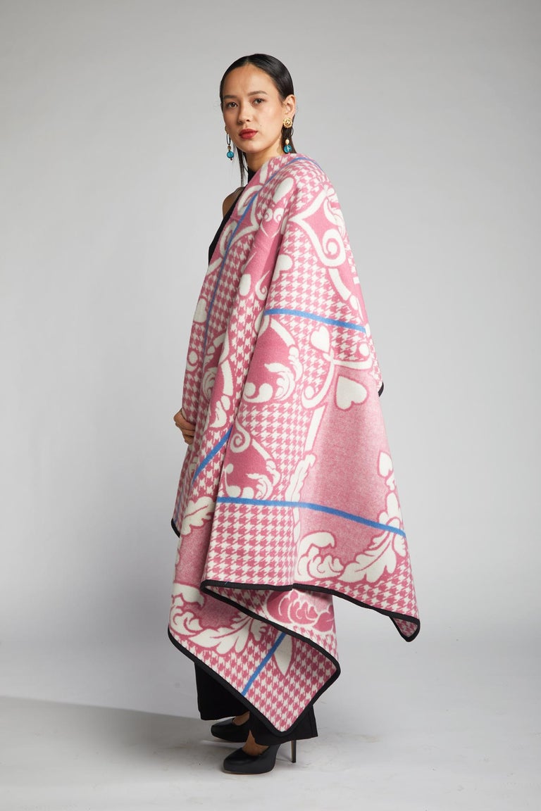 Basotho Heritage Blanket Scarf - Cherry Blossom Heart For Sale at