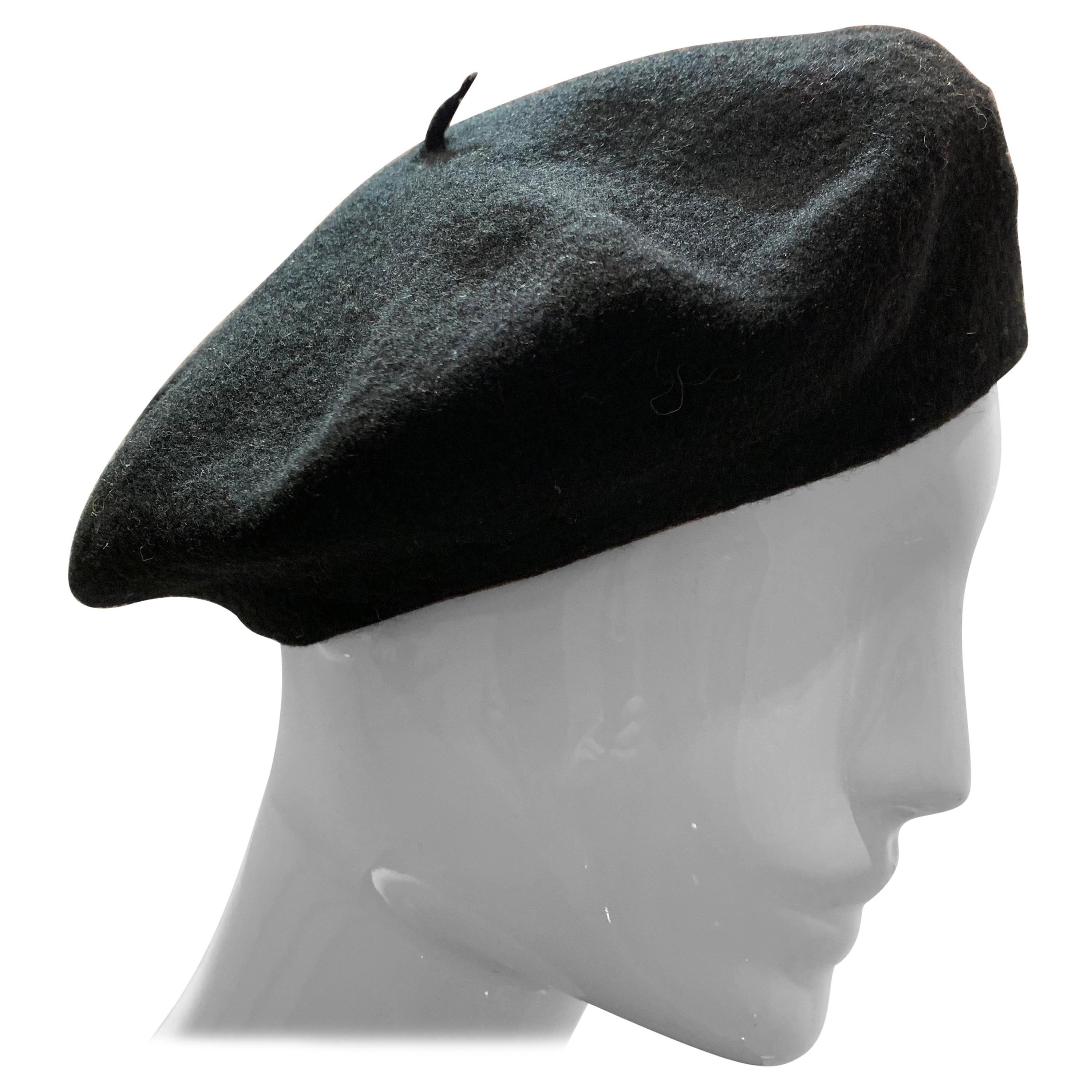 Basque Classic French Black Wool Felted Beret