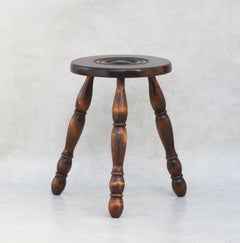 Basque Folk Art Tripod Foot Stool c1950 France