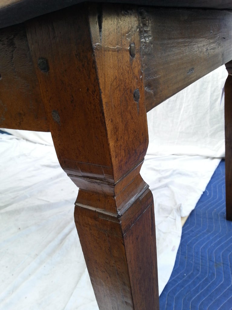 Basque Leg Table with Dark Walnut Stain at 1stDibs