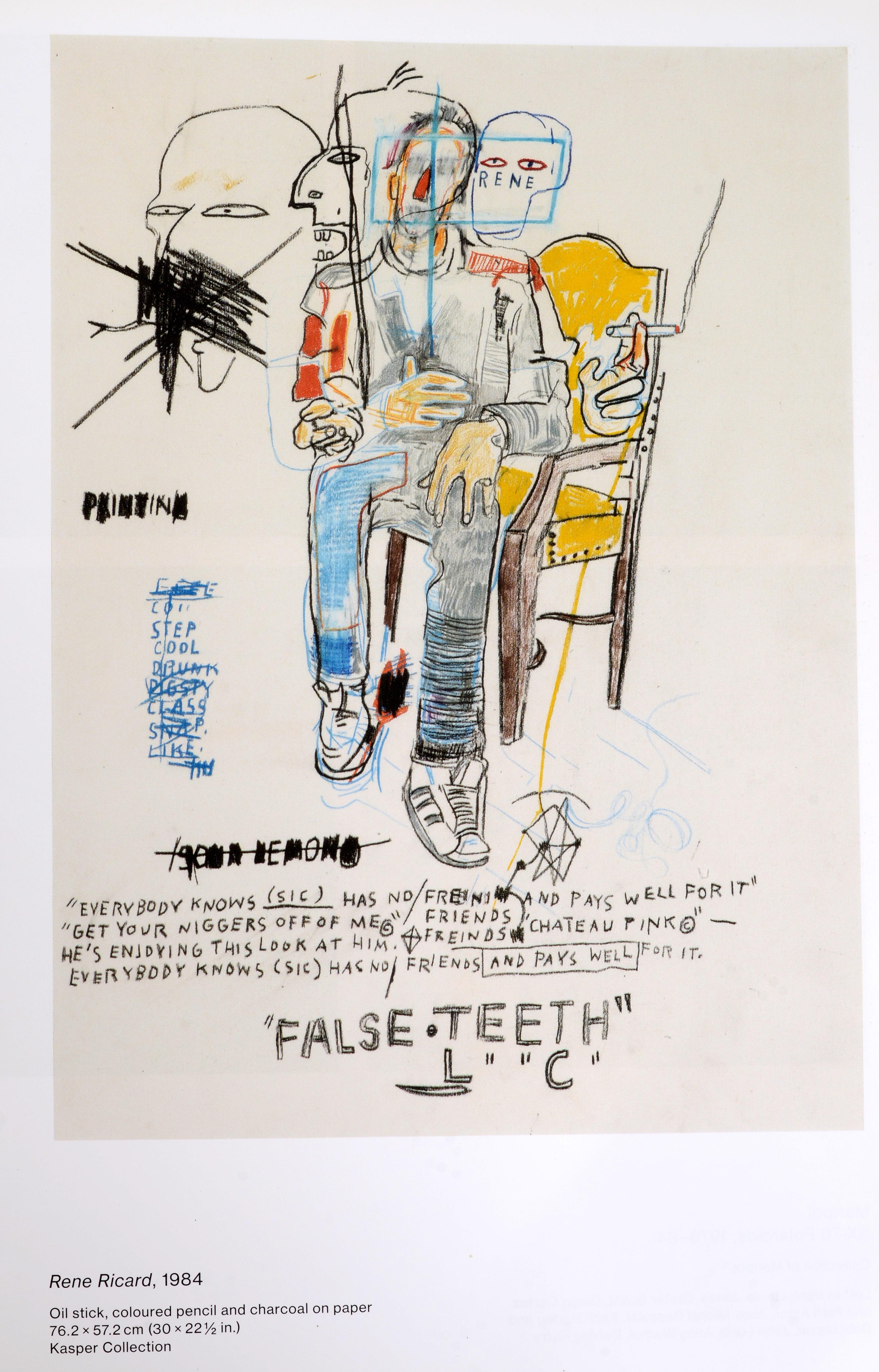 Basquiat: Boom for Real von Eleanor Nairne und Dieter Buchhart. 1st Ed Hardcover ohne Schutzumschlag wie ausgestellt. Erschienen bei Prestel, München, 2017, für Ausstellungen in London und Frankfurt. Aus dem Nachlass von Herbert Kasper, sein Gemälde