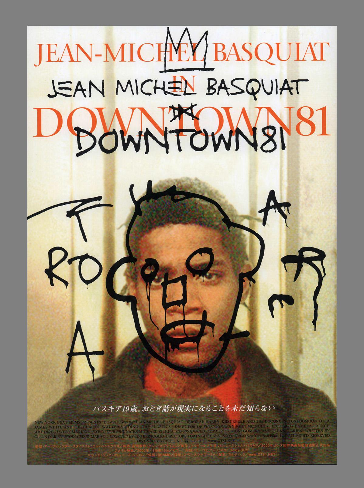 Basquiat Downtown 81 movie poster:
Vintage Japan promo poster, circa 2001 for the seminal Basquiat film, 'Downtown 81'.

Measures: 12 x 6 inches.
Minor signs of handling; otherwise very good to excellent condition.
Well-suited for framing

Downtown