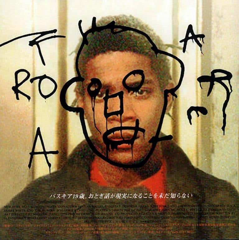 Affiche du film Basquiat Downtown 81 :
Affiche promotionnelle japonaise d'époque, datant de 2001, pour le film phare de Basquiat, 