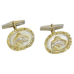 Bass Fish Gold Cufflinks